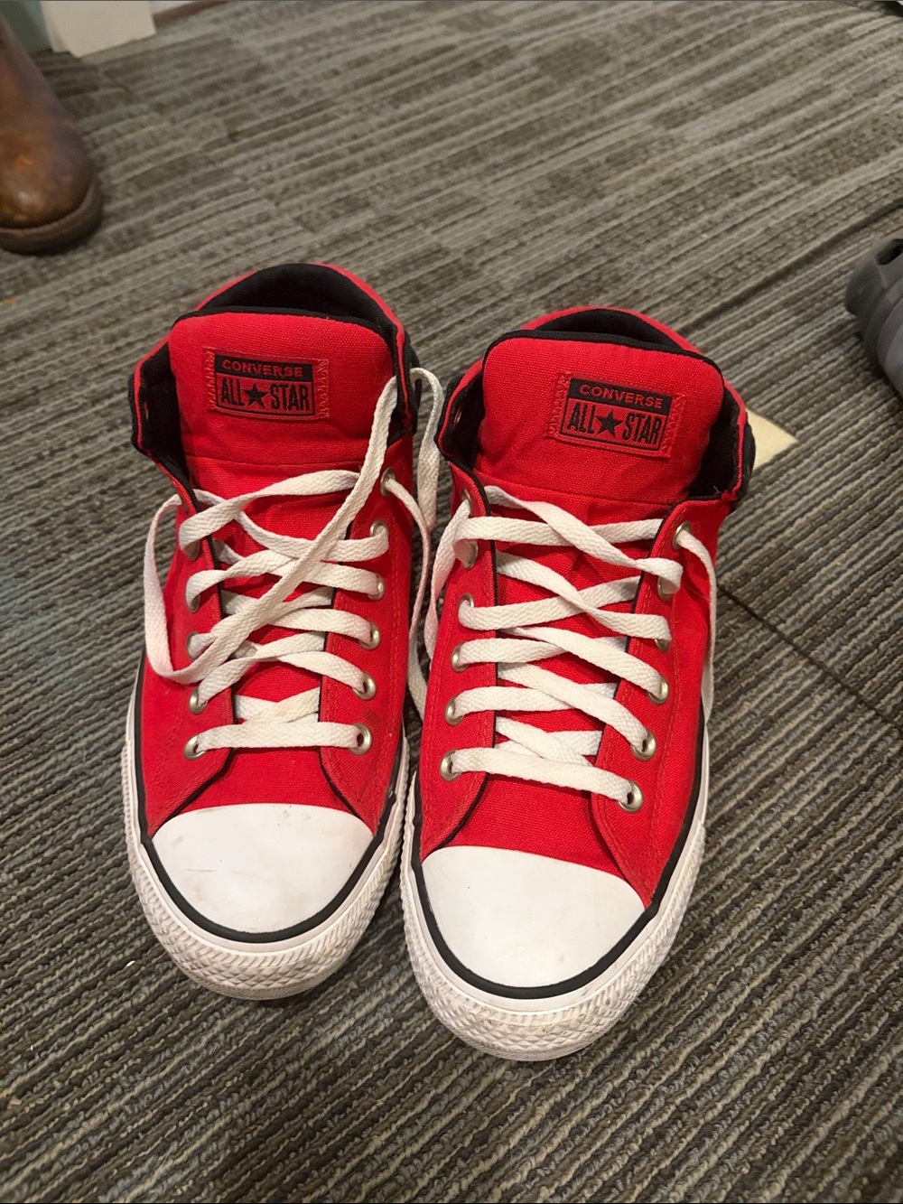 Converse Kids Red Canvas High-Top Sneakers